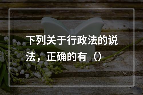 下列关于行政法的说法，正确的有（）