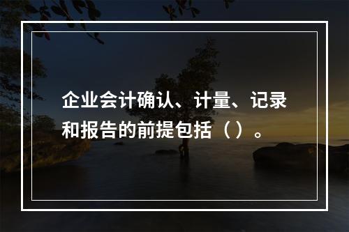 企业会计确认、计量、记录和报告的前提包括（ ）。