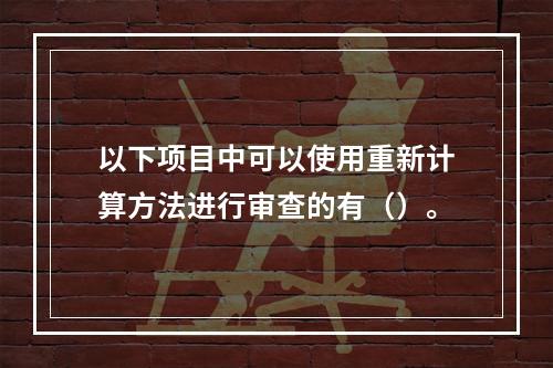 以下项目中可以使用重新计算方法进行审查的有（）。