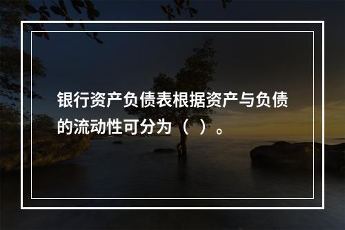 银行资产负债表根据资产与负债的流动性可分为（   ）。