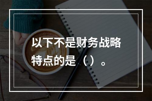 以下不是财务战略特点的是（ ）。