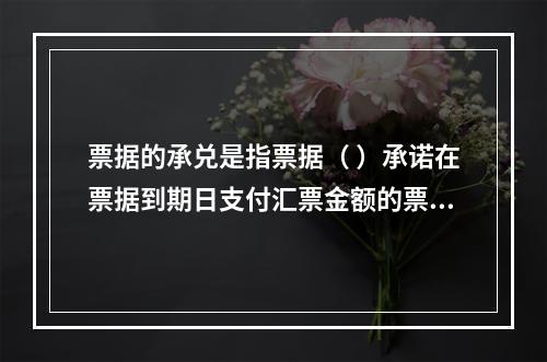 票据的承兑是指票据（ ）承诺在票据到期日支付汇票金额的票据行