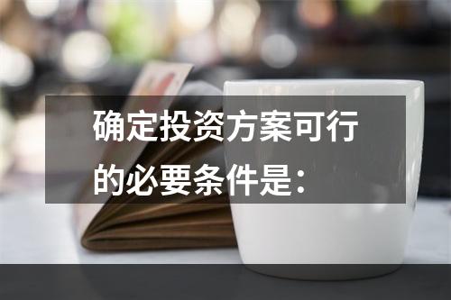 确定投资方案可行的必要条件是：