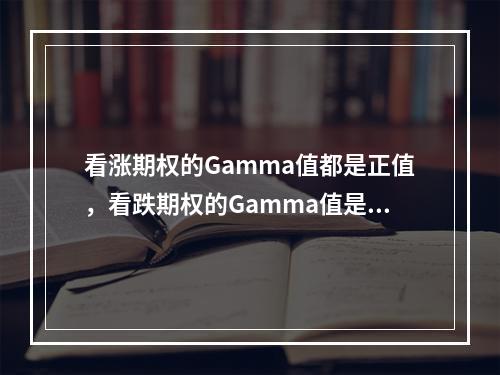 看涨期权的Gamma值都是正值，看跌期权的Gamma值是负值