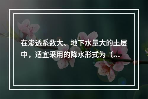 在渗透系数大、地下水量大的土层中，适宜采用的降水形式为（　）