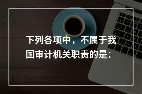 下列各项中，不属于我国审计机关职责的是：