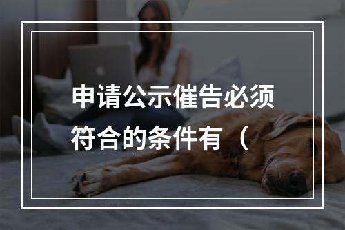 申请公示催告必须符合的条件有（