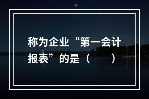 称为企业“第一会计报表”的是（  ）