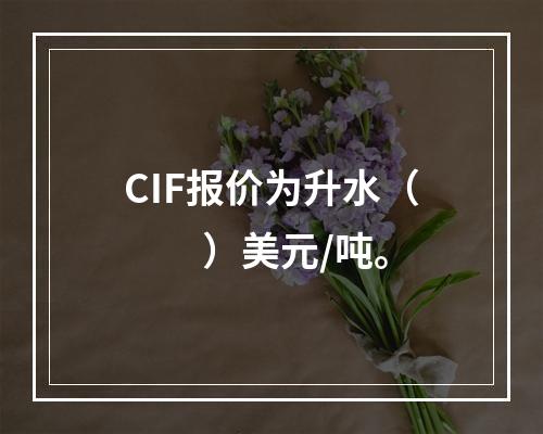 CIF报价为升水（　　）美元/吨。