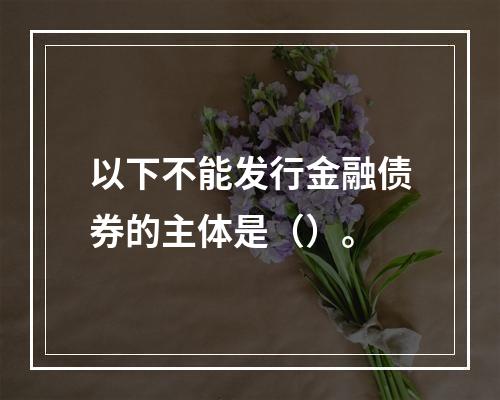 以下不能发行金融债券的主体是（）。