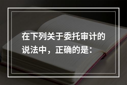 在下列关于委托审计的说法中，正确的是：