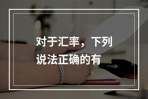 对于汇率，下列说法正确的有