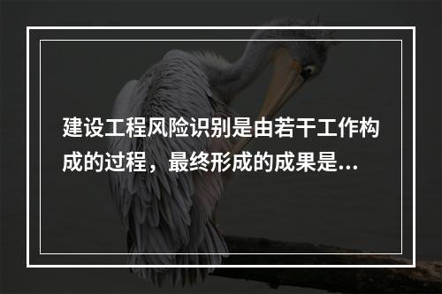 建设工程风险识别是由若干工作构成的过程，最终形成的成果是（