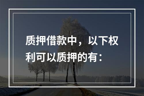 质押借款中，以下权利可以质押的有：