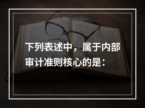 下列表述中，属于内部审计准则核心的是：