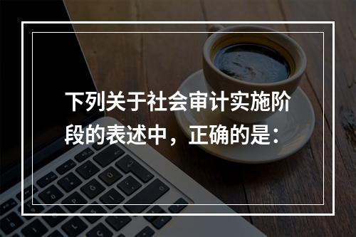 下列关于社会审计实施阶段的表述中，正确的是：