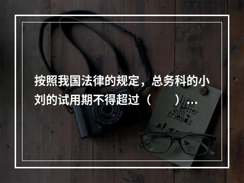 按照我国法律的规定，总务科的小刘的试用期不得超过（　　）个月