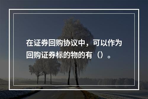 在证券回购协议中，可以作为回购证券标的物的有（）。