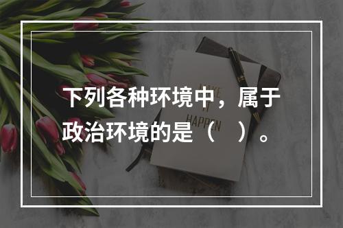 下列各种环境中，属于政治环境的是（　）。