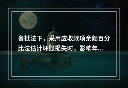 备抵法下，采用应收款项余额百分比法估计坏账损失时，影响年末坏