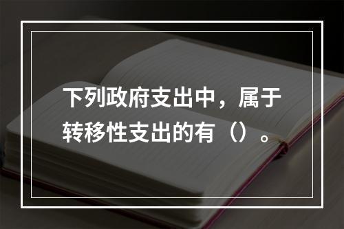 下列政府支出中，属于转移性支出的有（）。