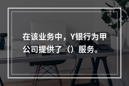 在该业务中，Y银行为甲公司提供了（）服务。