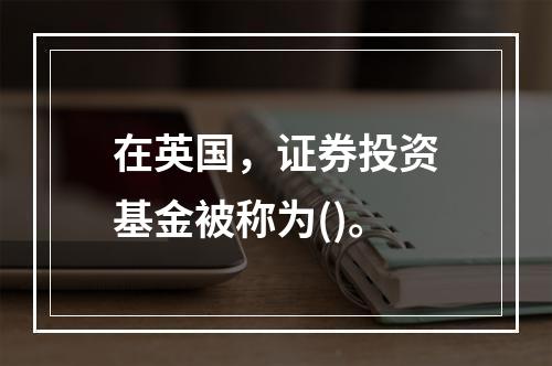 在英国，证券投资基金被称为()。