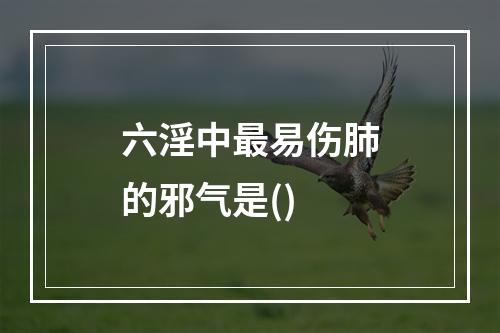 六淫中最易伤肺的邪气是()