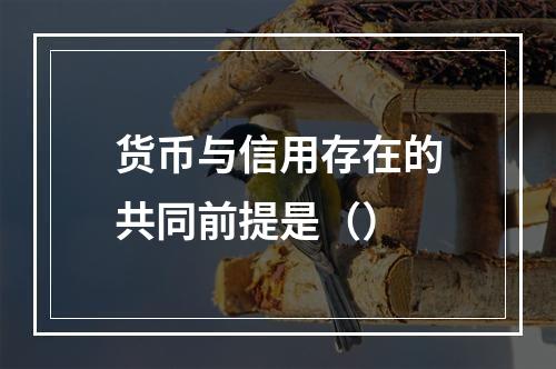 货币与信用存在的共同前提是（）