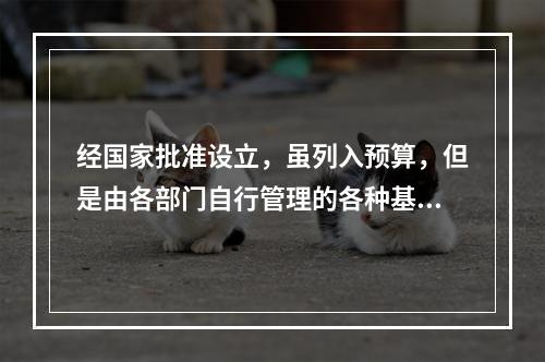 经国家批准设立，虽列入预算，但是由各部门自行管理的各种基金收