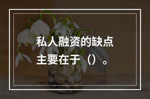 私人融资的缺点主要在于（）。