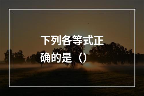 下列各等式正确的是（）