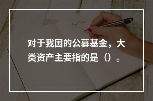 对于我国的公募基金，大类资产主要指的是（）。