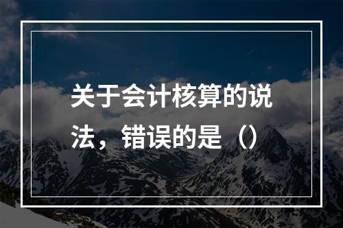 关于会计核算的说法，错误的是（）