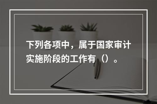 下列各项中，属于国家审计实施阶段的工作有（）。