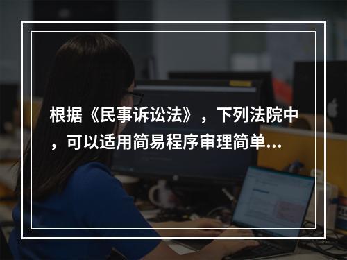 根据《民事诉讼法》，下列法院中，可以适用简易程序审理简单民事