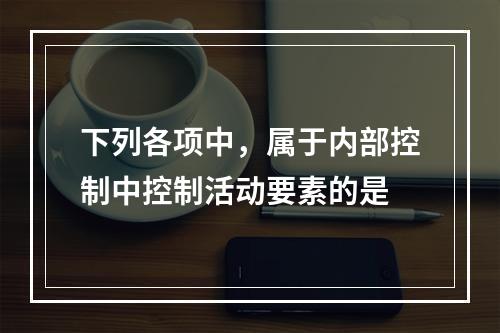 下列各项中，属于内部控制中控制活动要素的是