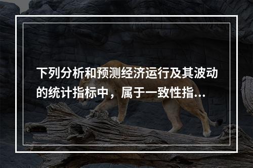 下列分析和预测经济运行及其波动的统计指标中，属于一致性指标的