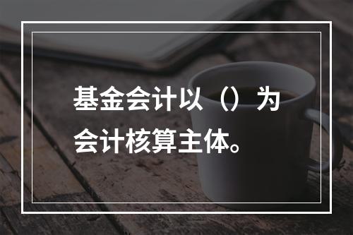 基金会计以（）为会计核算主体。