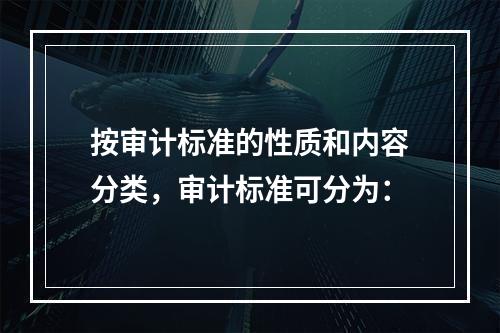 按审计标准的性质和内容分类，审计标准可分为：