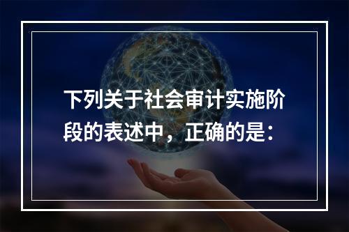 下列关于社会审计实施阶段的表述中，正确的是：