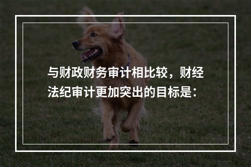 与财政财务审计相比较，财经法纪审计更加突出的目标是：