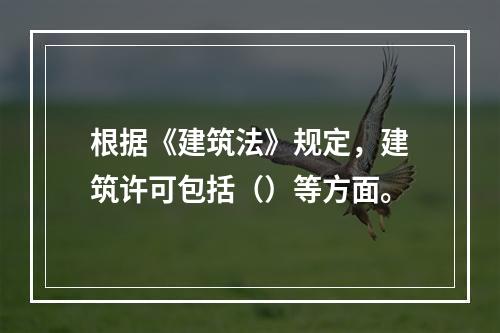 根据《建筑法》规定，建筑许可包括（）等方面。