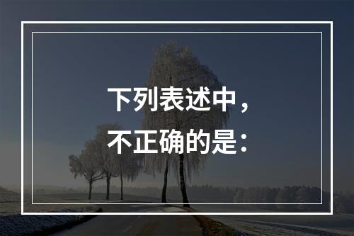 下列表述中，不正确的是：