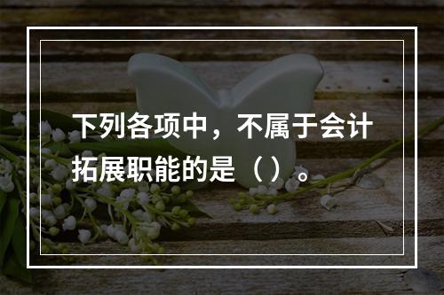 下列各项中，不属于会计拓展职能的是（ ）。