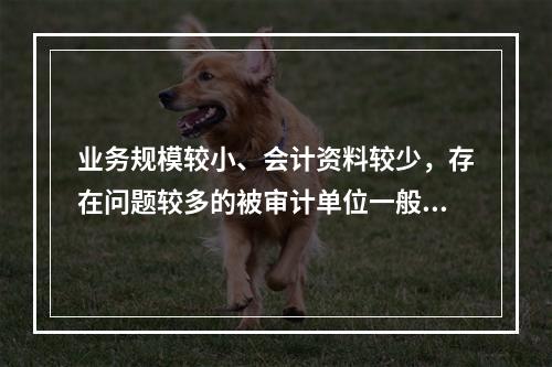 业务规模较小、会计资料较少，存在问题较多的被审计单位一般适用