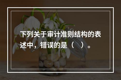 下列关于审计准则结构的表述中，错误的是（　）。