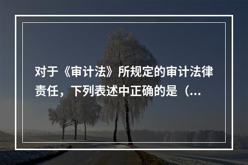 对于《审计法》所规定的审计法律责任，下列表述中正确的是（　）