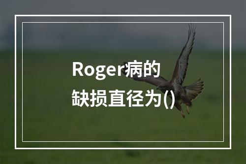 Roger病的缺损直径为()