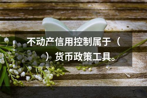 不动产信用控制属于（　　）货币政策工具。